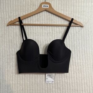 NWT Skims Deep Plunge Shapewear Bra Size XS Onyx Black